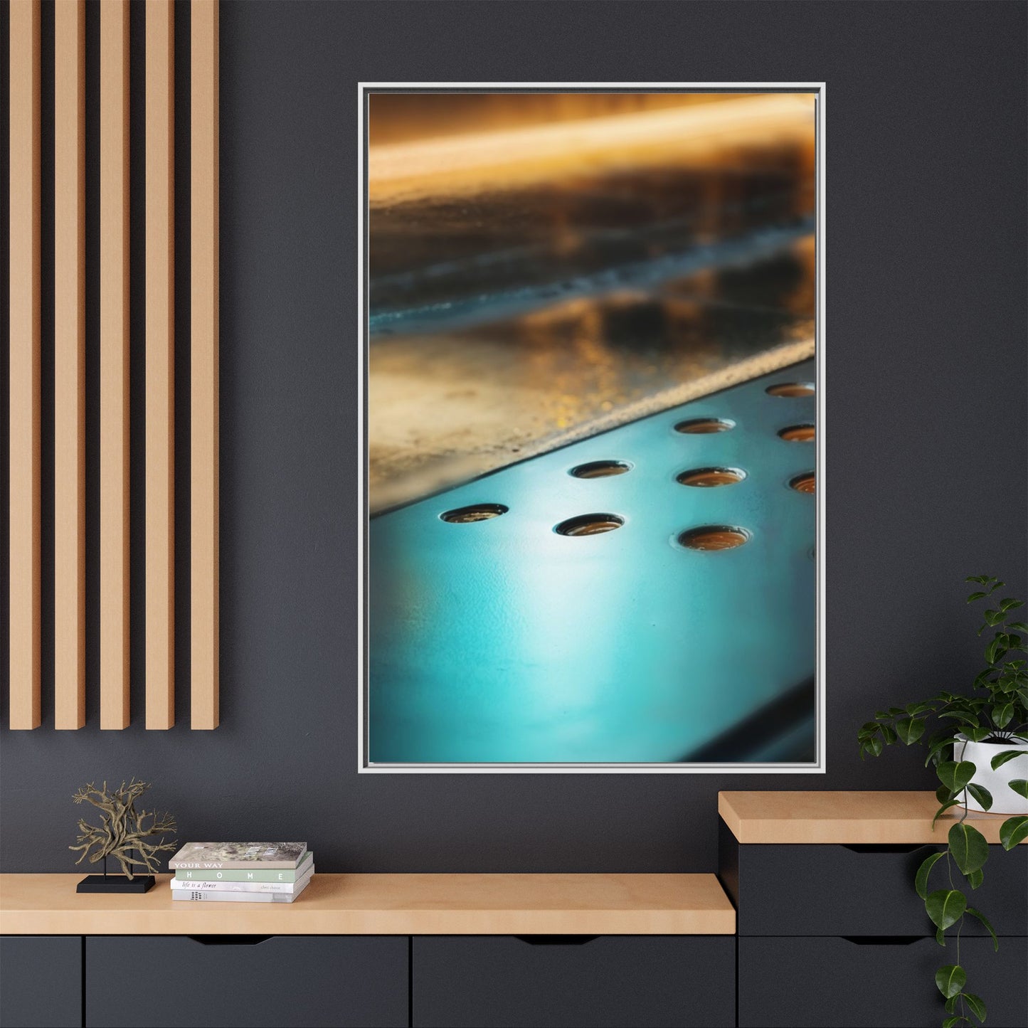 Abstract Metallic Art Print - Framed Matte Canvas Decoration