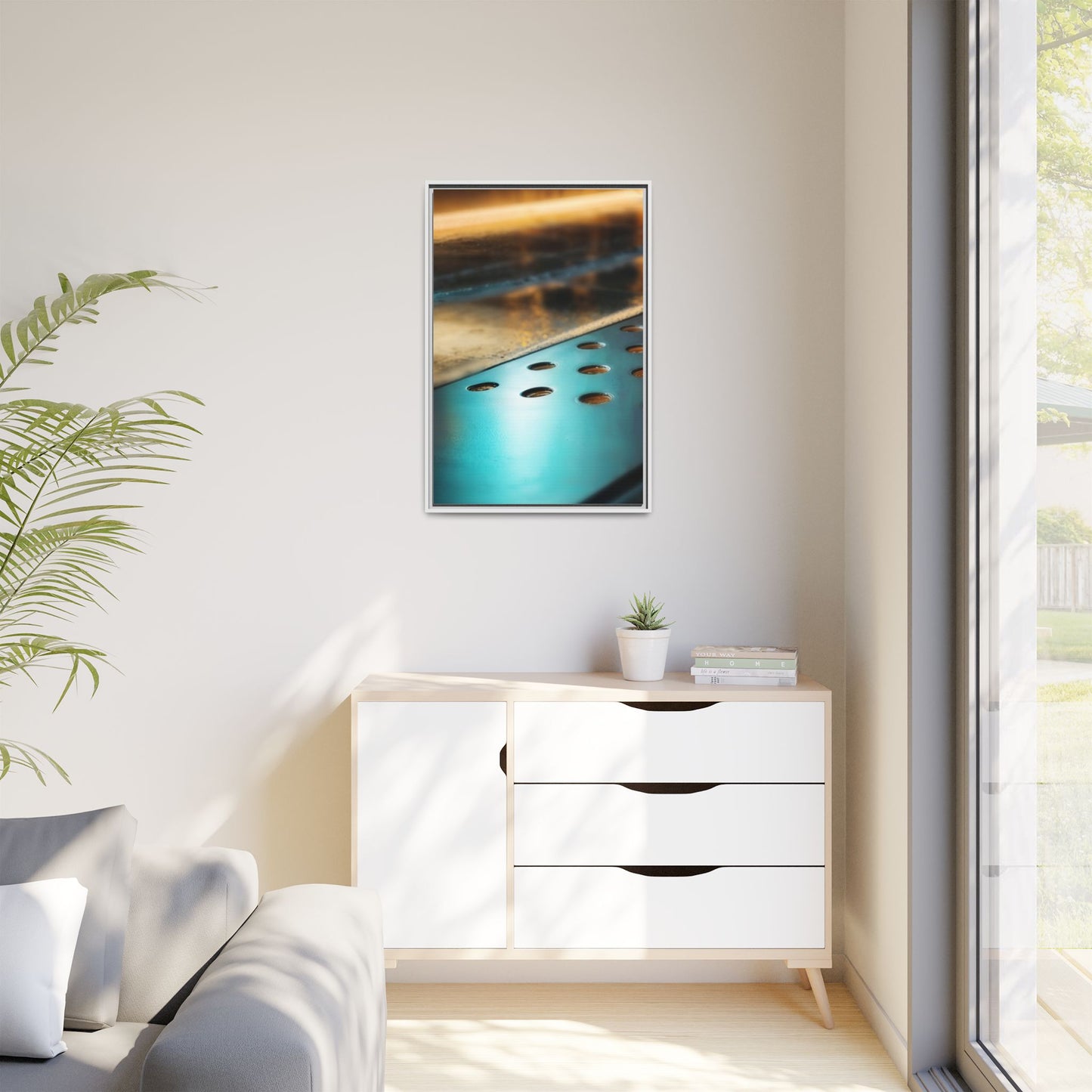 Abstract Metallic Art Print - Framed Matte Canvas Decoration
