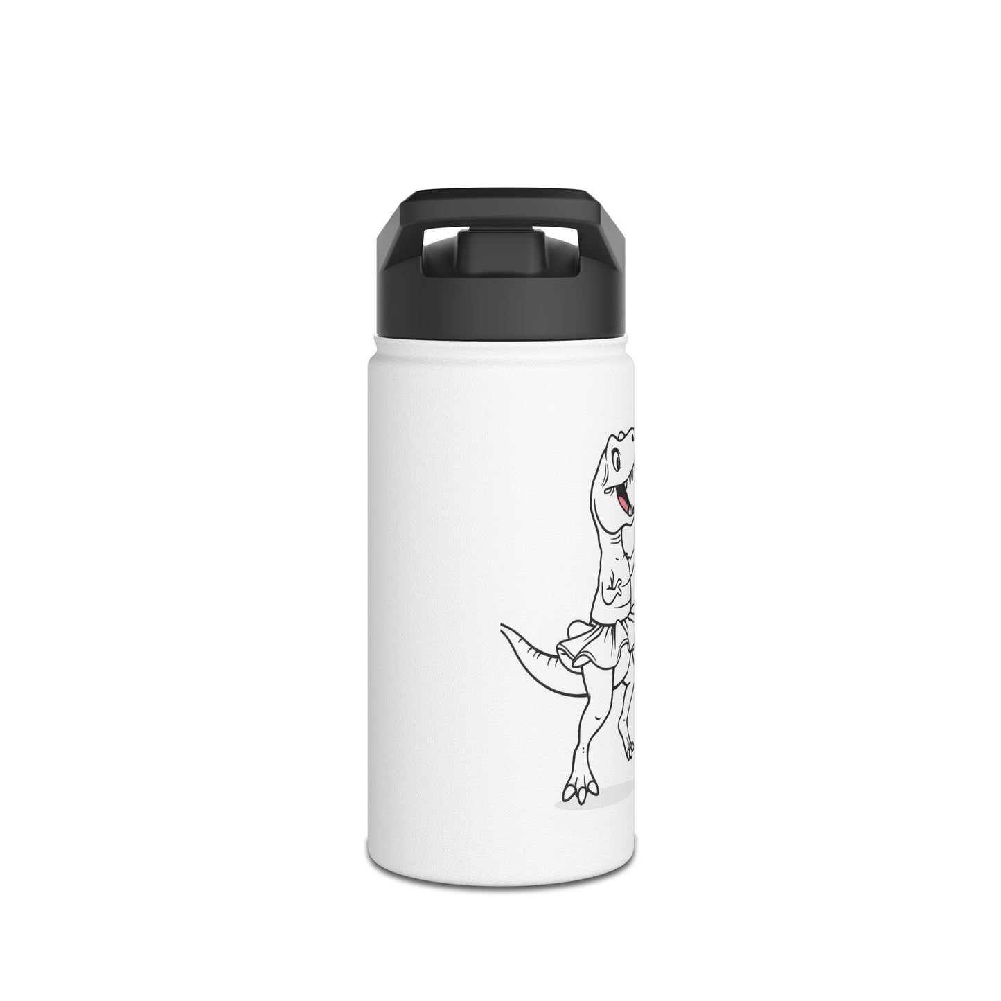 Kid Funny Dino T-Rex Ballerina Stainless Steel Water Bottle - Perfect for Kids & Adults, Ideal Gift for Birthdays and Dance Enthusiasts