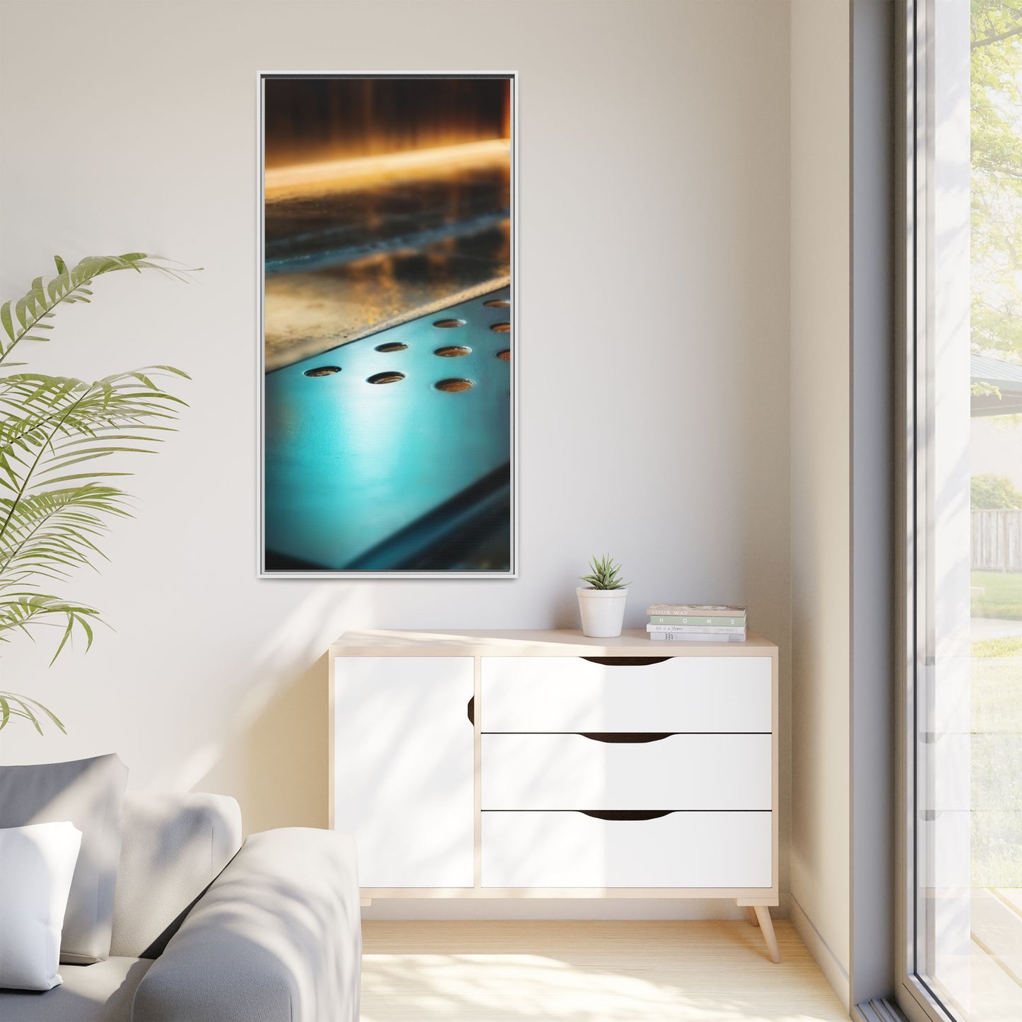 Abstract Metallic Art Print - Framed Matte Canvas Decoration