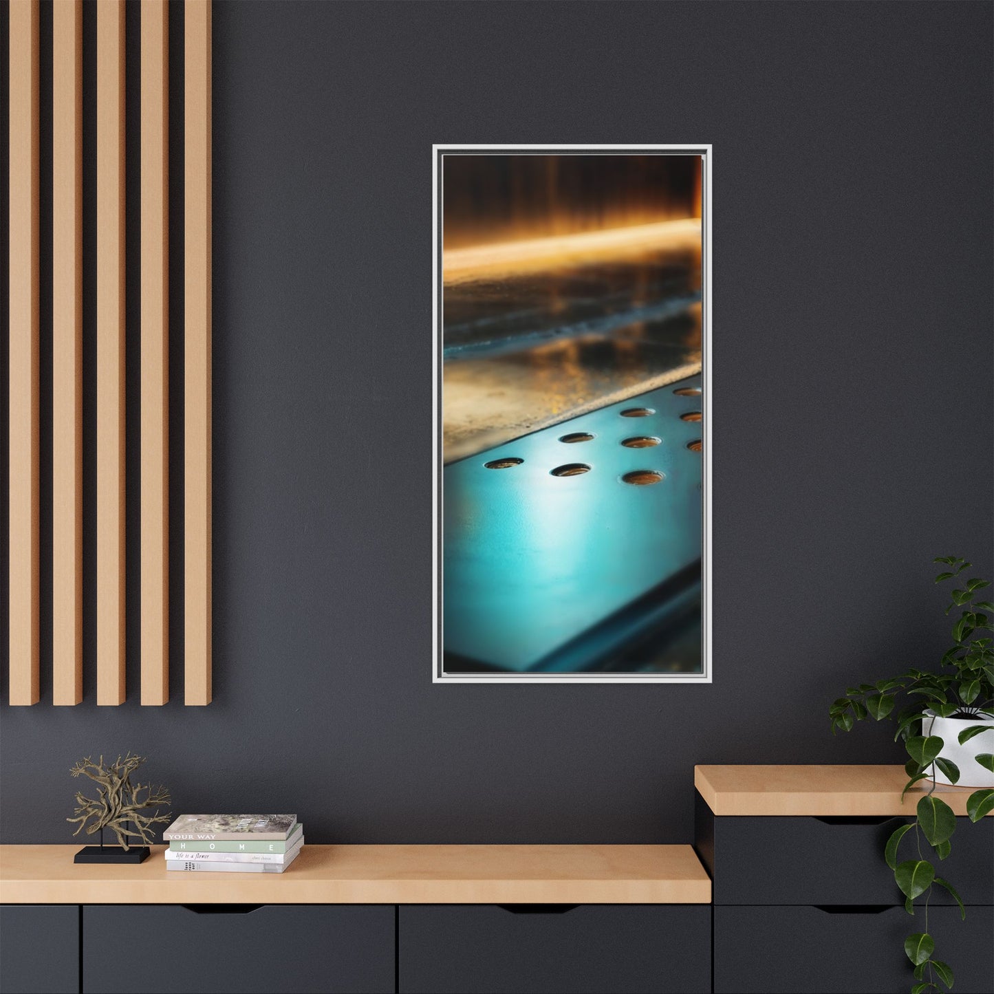 Abstract Metallic Art Print - Framed Matte Canvas Decoration