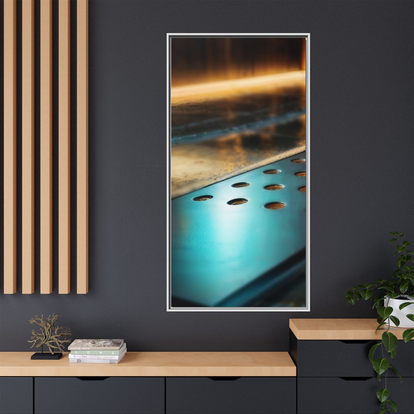 Abstract Metallic Art Print - Framed Matte Canvas Decoration