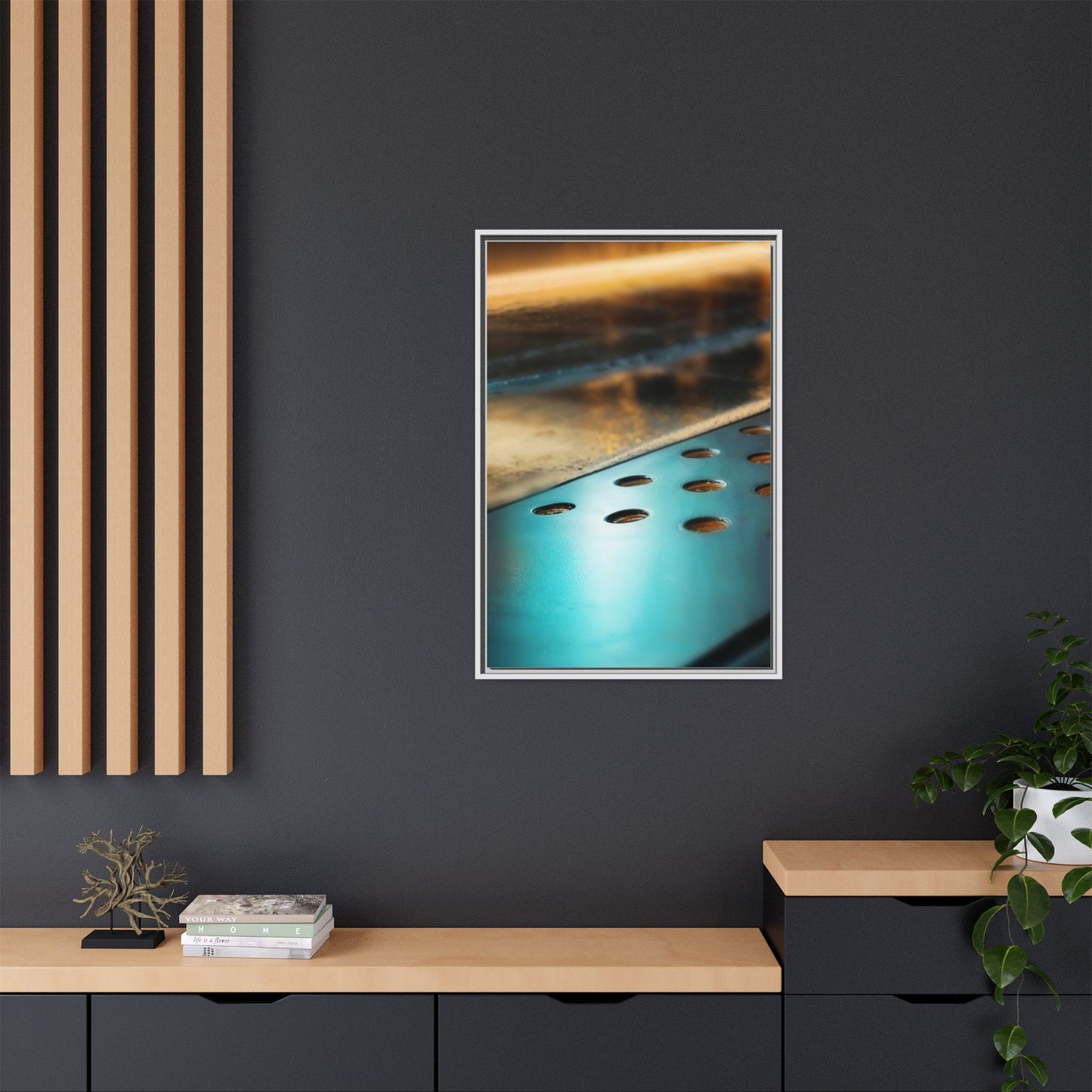 Abstract Metallic Art Print - Framed Matte Canvas Decoration