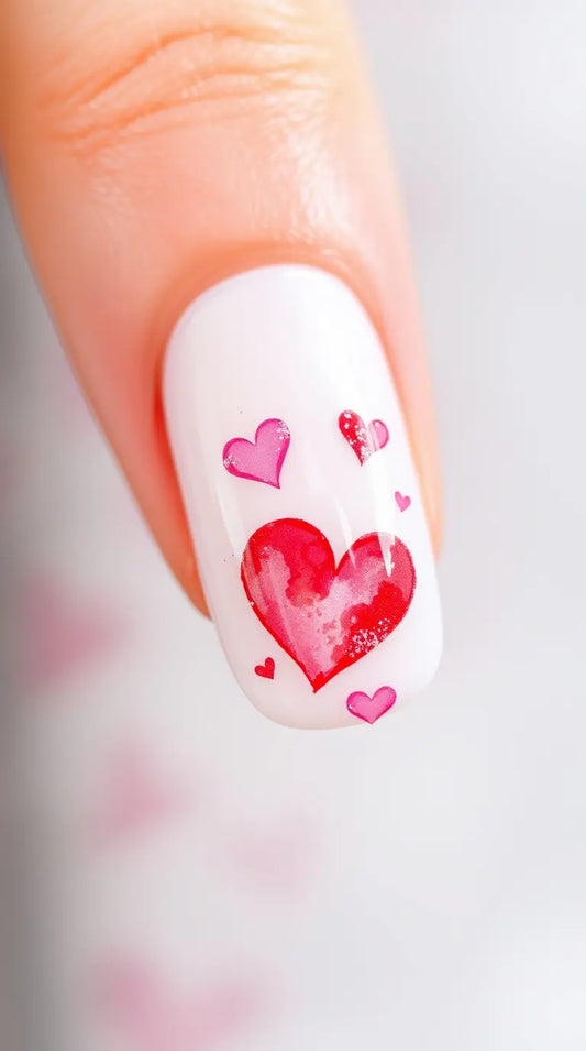 Cute Valentine's nail ideas for girls with pastel pink, heart accents, and fun glitter designs for a playful look.
