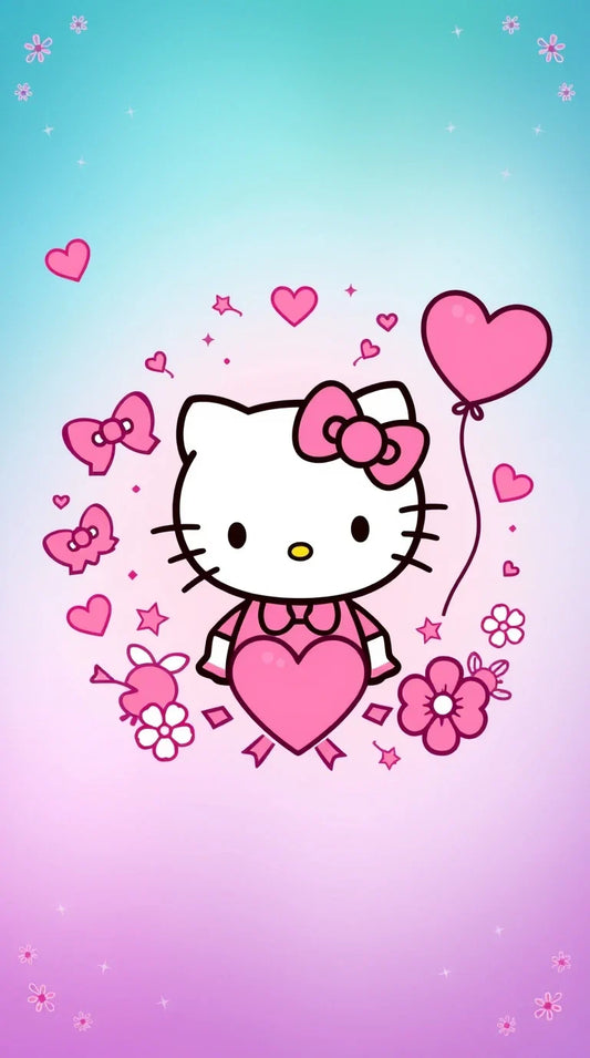 Cute Hello Kitty backgrounds for iPhone in soft pastel tones