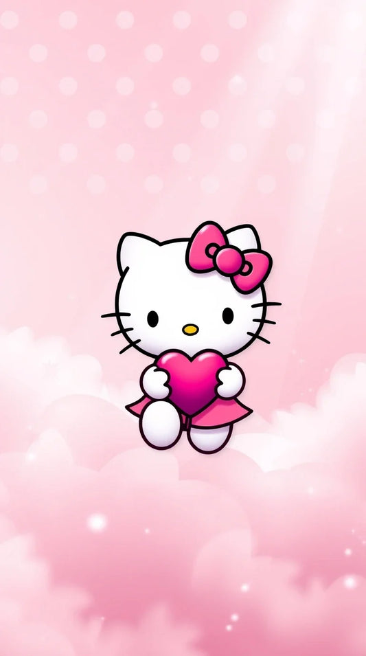 HD Hello Kitty drawing background with soft pastel colors
