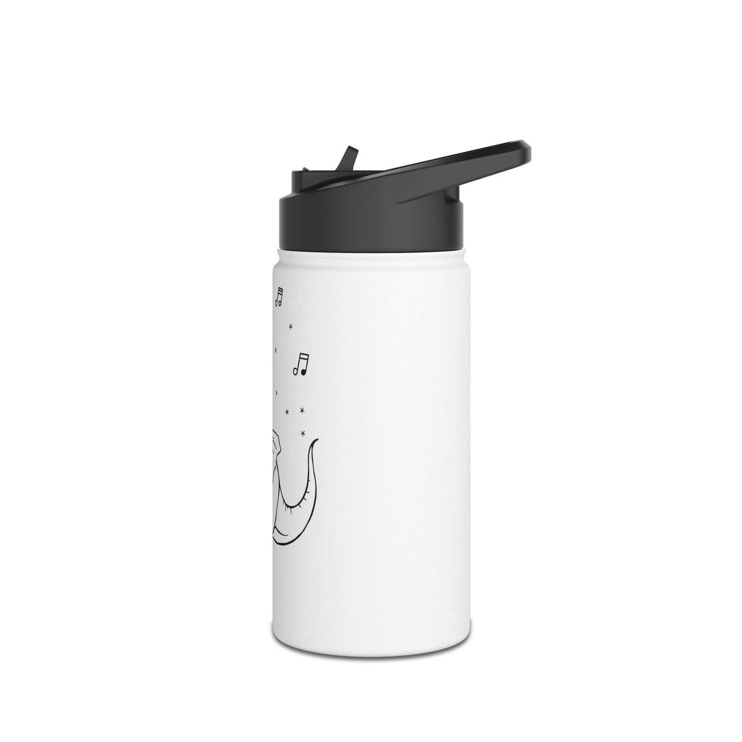 Funny Dino T-Rex Ballerina Stainless Steel Water Bottle - Perfect for Kids & Adults, Ideal Gift for Birthdays and Dance Enthusiasts