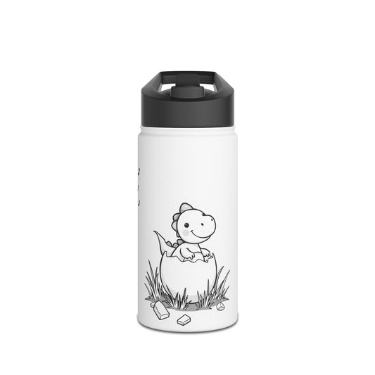 Kid Funny Dino T-Rex Ballerina Stainless Steel Water Bottle - Perfect for Kids & Adults, Ideal Gift for Birthdays and Dance Enthusiasts