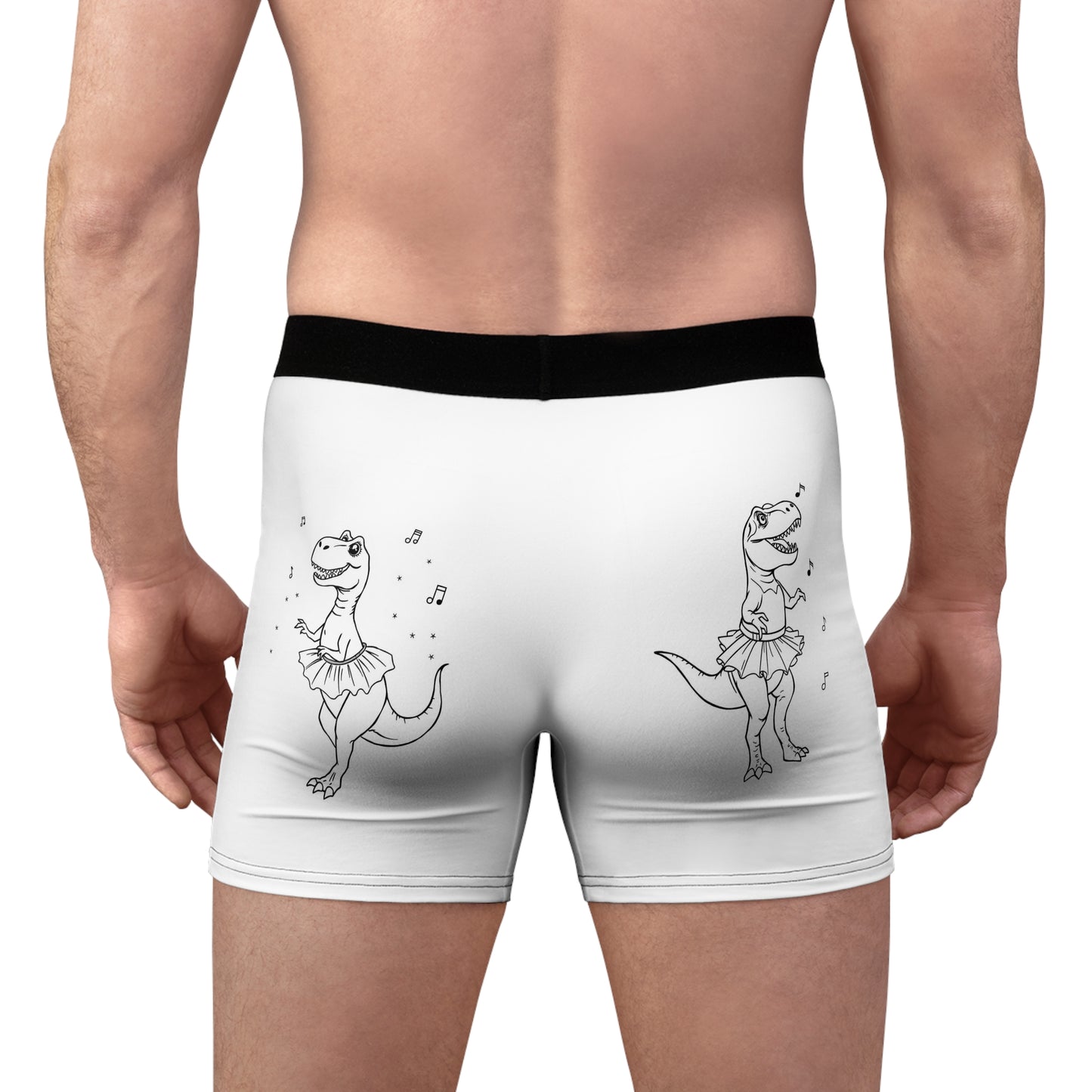 Funny Dinosaur Men's Boxer Briefs - Cozy Cotton Undergarments for Fun-loving Guys