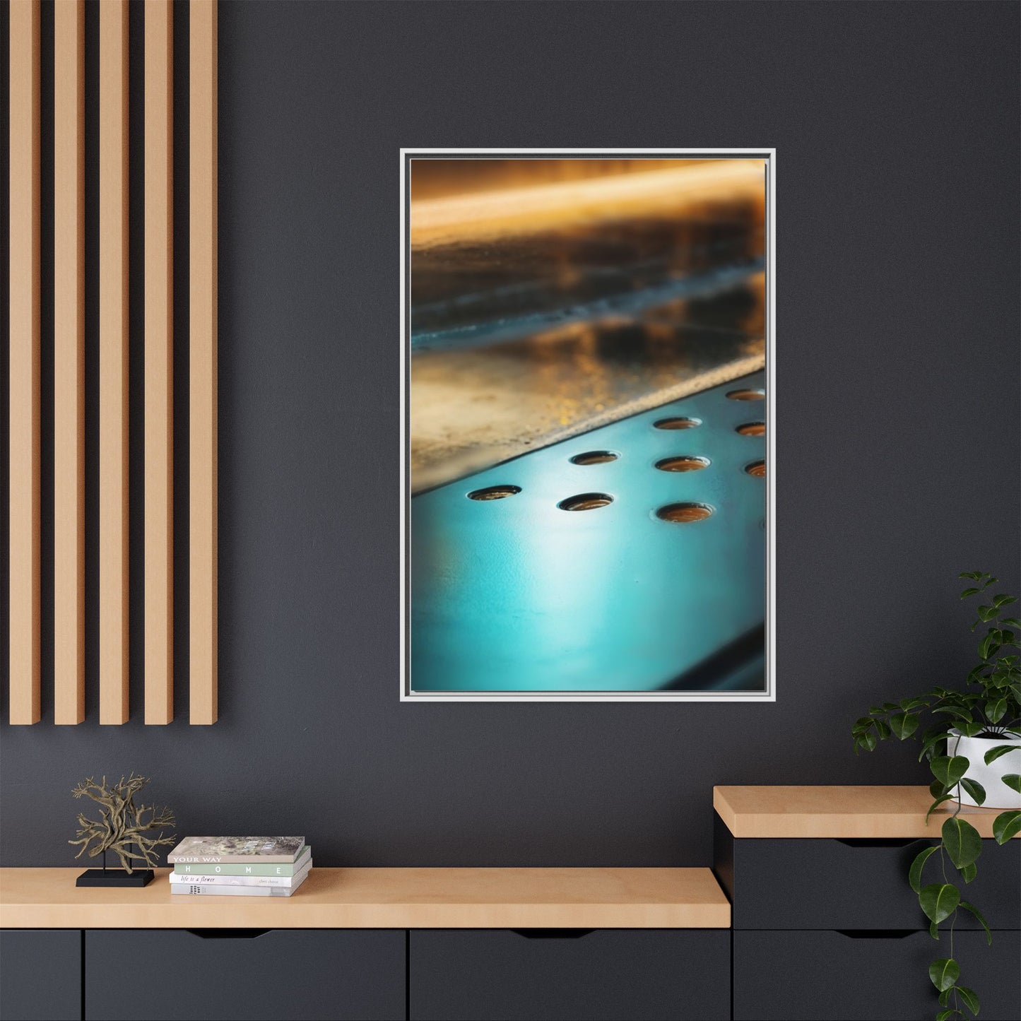 Abstract Metallic Art Print - Framed Matte Canvas Decoration