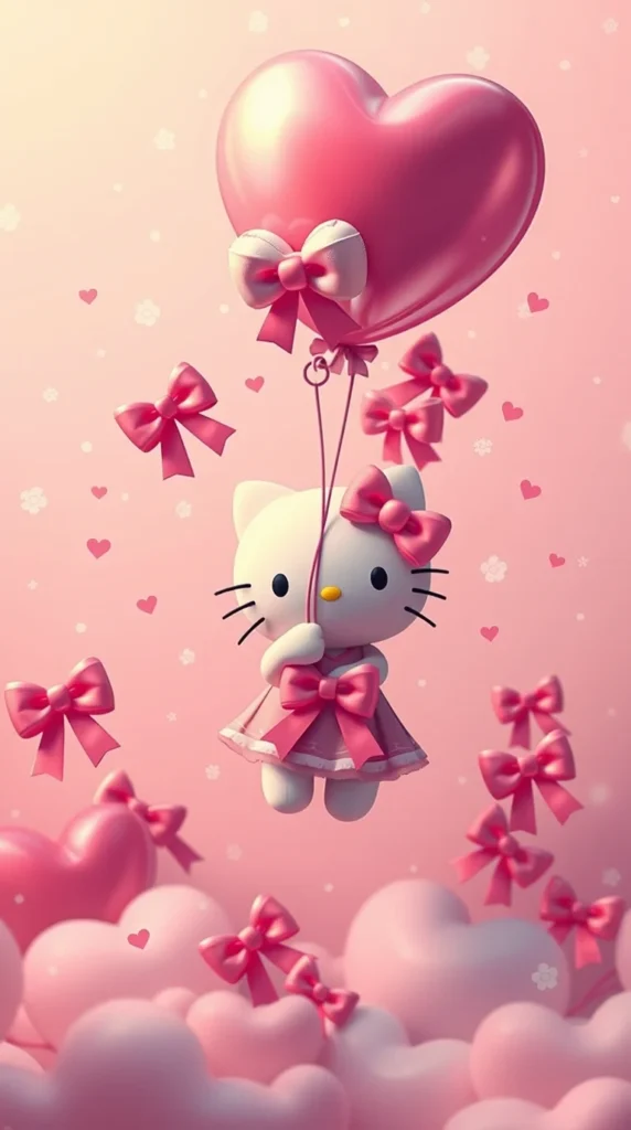 3D Hello Kitty Background 4k Phone