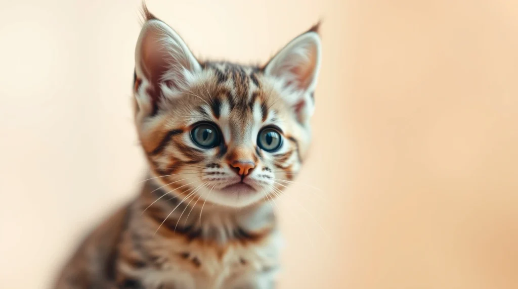 4K HD Cute Kitten on White Background