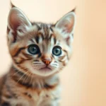 4K HD Cute Kitten on White Background