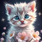 4K HD White Fluffy Kitten Wallpaper