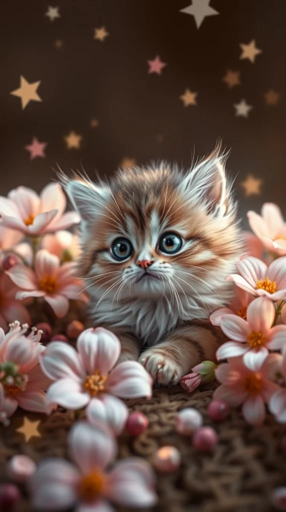 4K HD White and Gray Kitten Wallpaper