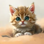 4K HD White Kitten with Blue Eyes