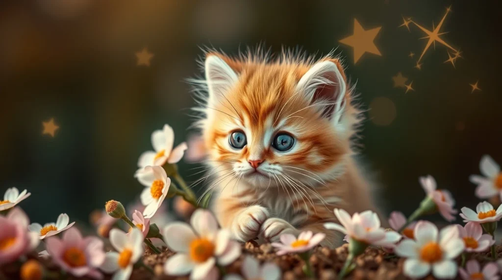 4K HD White Kitten Wallpaper