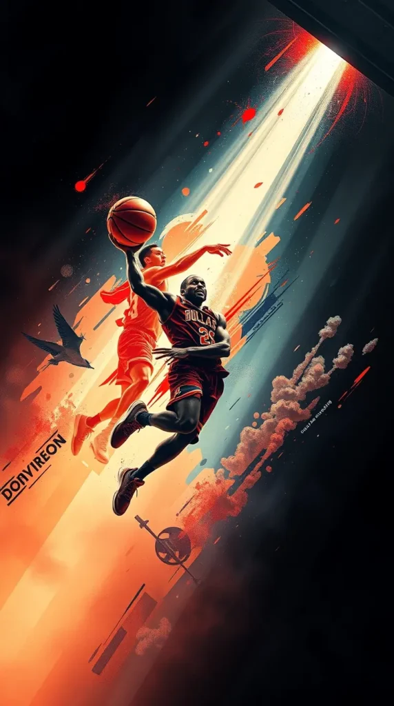 Dark-Themed Basketball HD Wallpaper for Desktop
