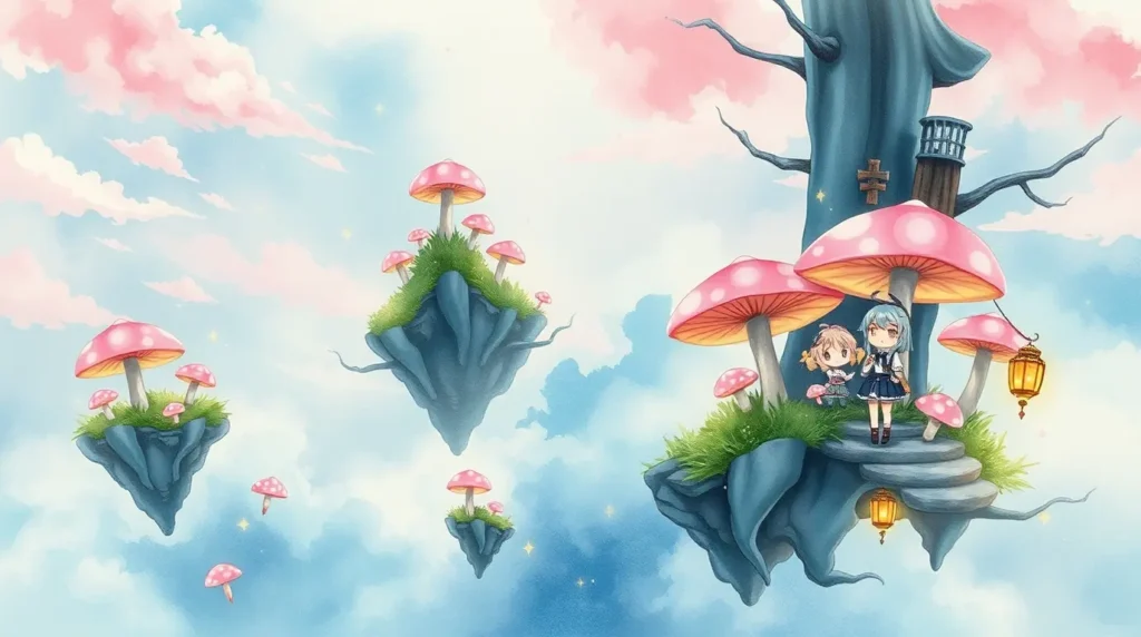 Dreamy Pastel Wonderland – Floating Islands & Magical Creatures