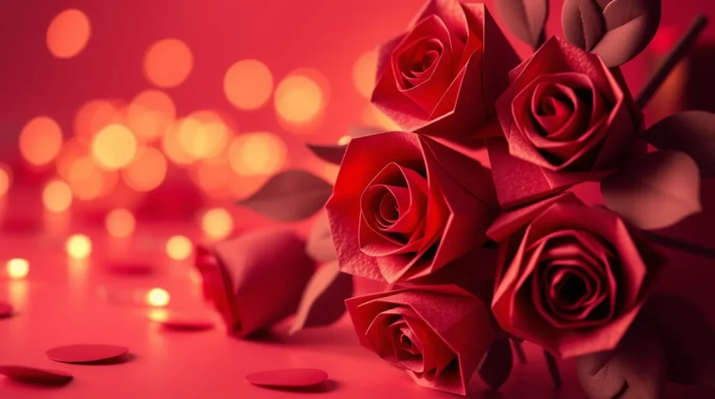 Origami Style Valentine’s Day Phone Wallpaper