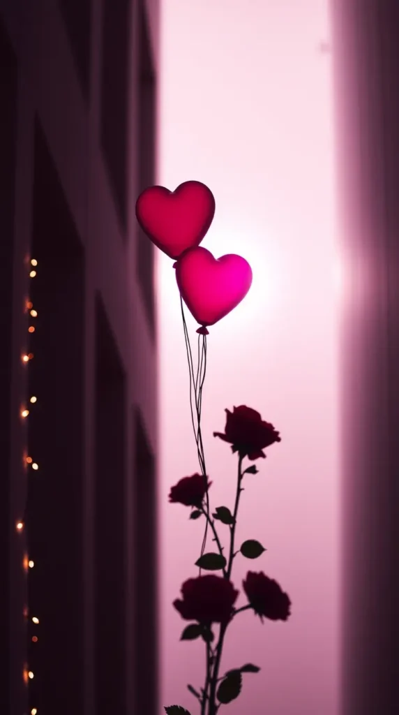 Minimalist Aesthetic Roses & Balloons for Valentine’s Day