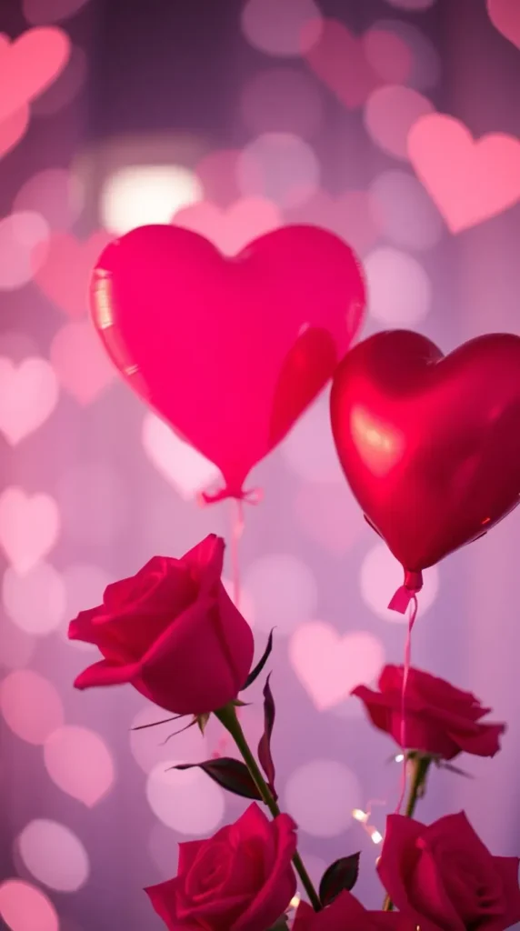 Romantic Valentine’s Day Wallpaper – Soft Pink & Red Hues