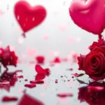 Valentine’s Day 4K Wallpaper – Soft Pink & Heart Balloons