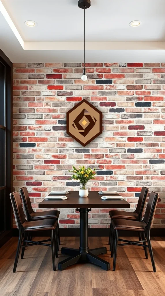 Brick Wallpaper Dining Room Ideas