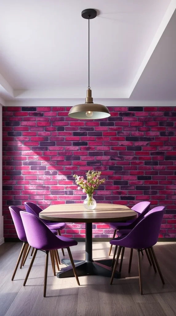 Brick Wallpaper In Dining Room