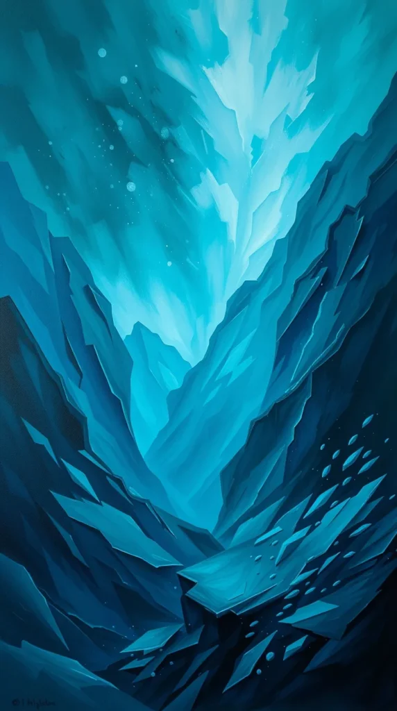 Free Deep Teal Painting: Dynamic Composition