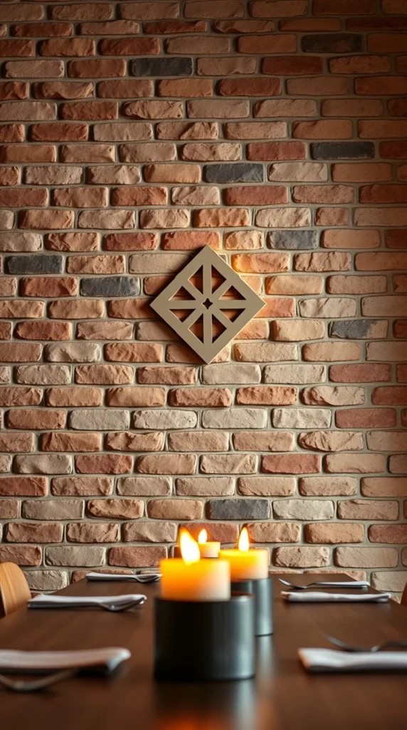 3D Brick Dining Room Wall Decor Ideas