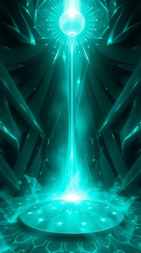 Free Download: Teal Painting with Sharp Angles