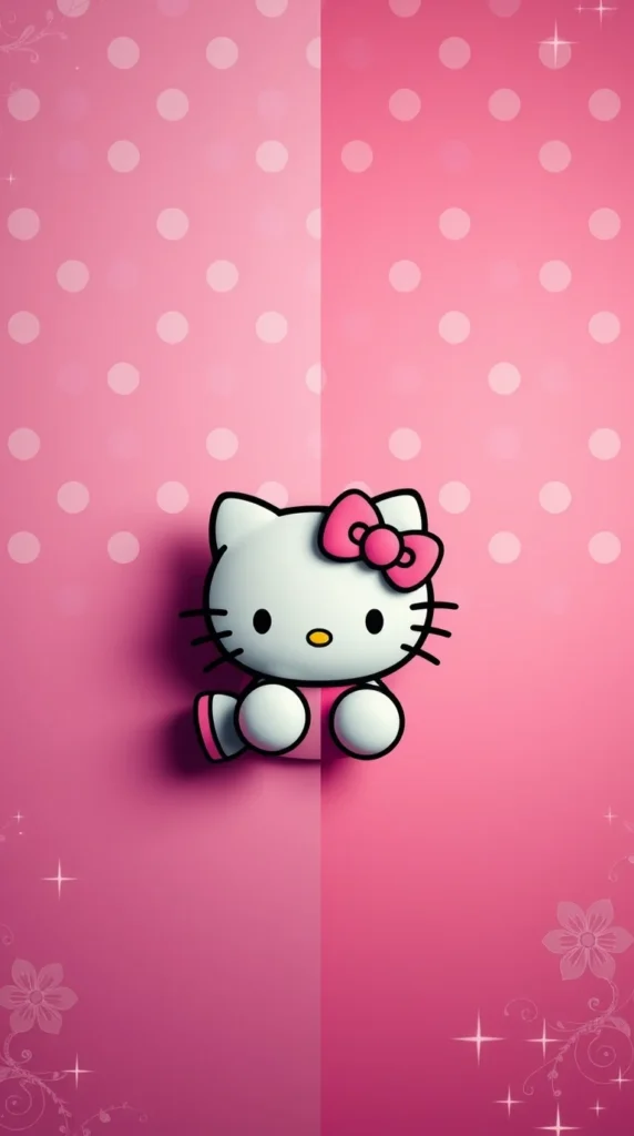 Hello Kitty Bow With Pink Background Cute