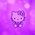 Hello Kitty Purple Background HD 1080