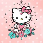 Hello Kitty With Pink Background Screen 1080