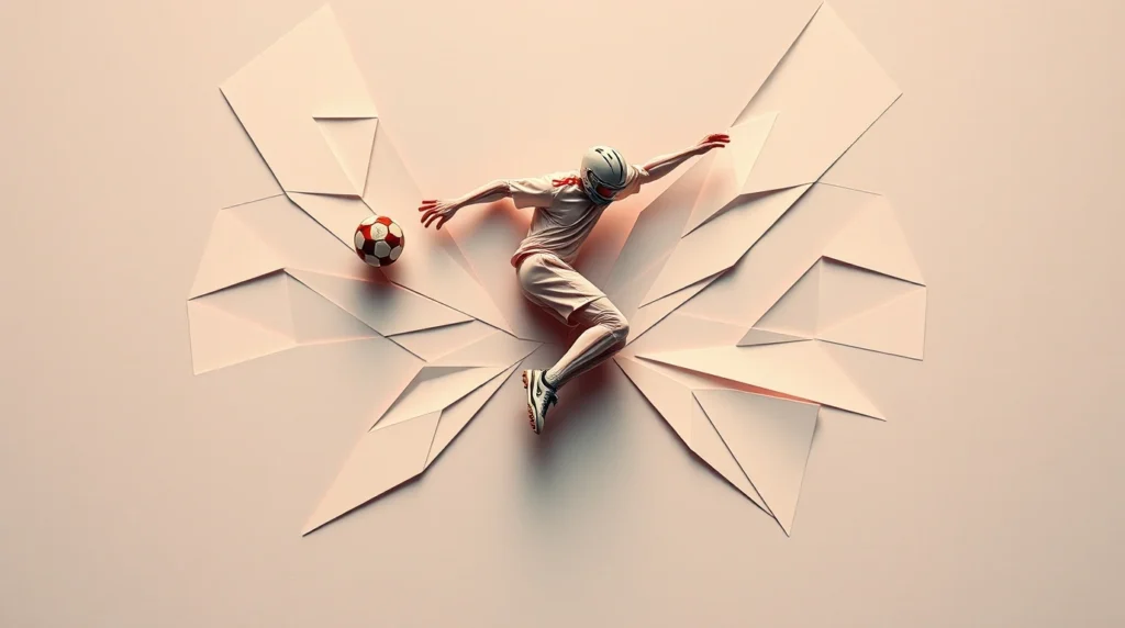 Minimalist Origami Football Player – 4K Wallpaper