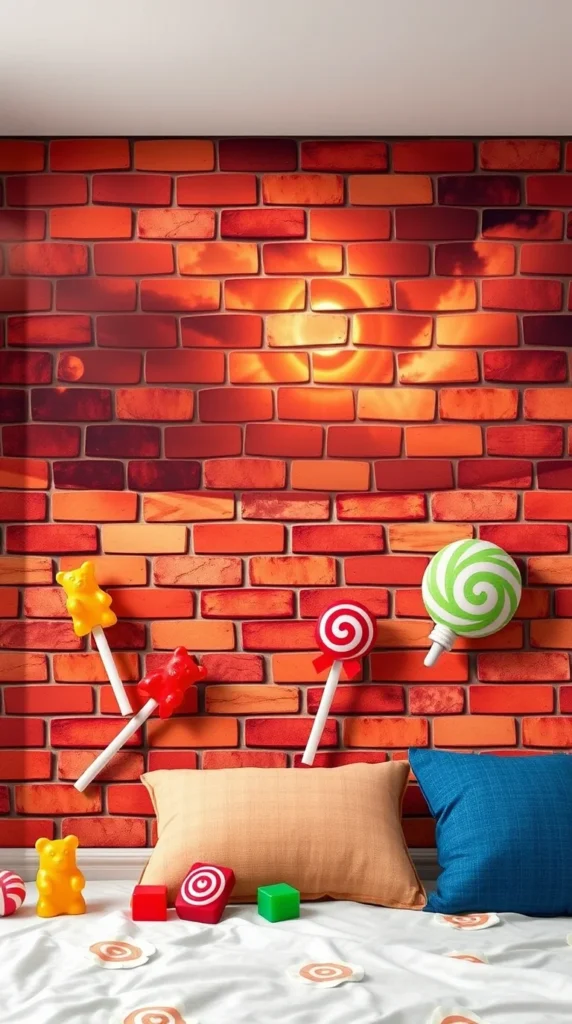 Cute Peel And Stick Brick Wallpaper
