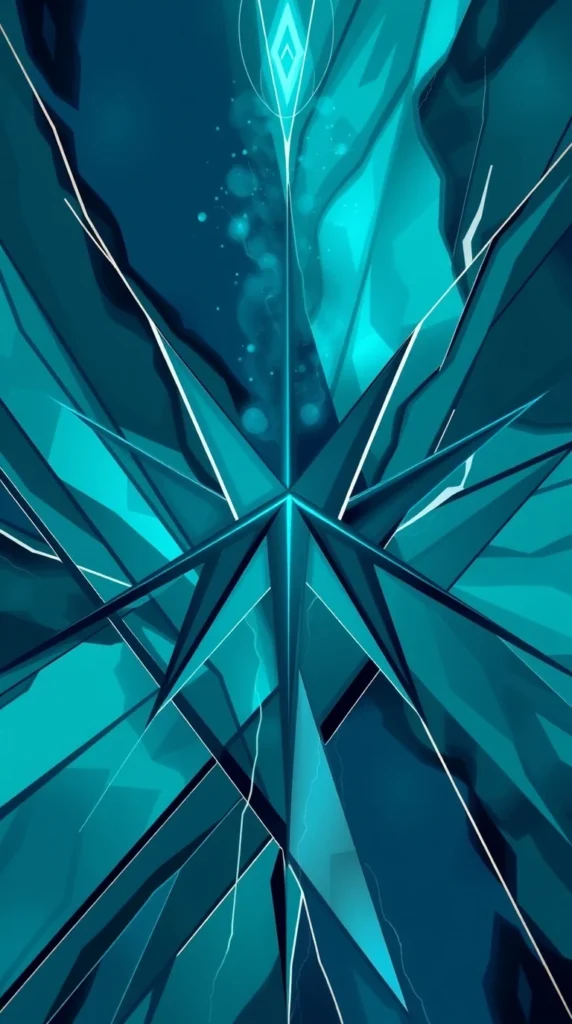 Download Teal Art Painting with Dynamic Angles