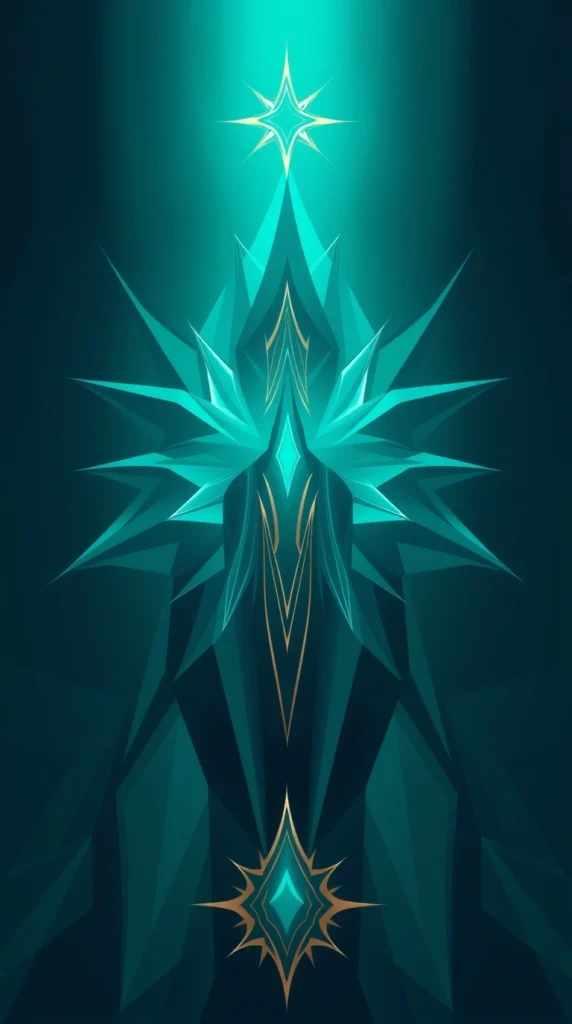 Teal Painting with Vibrant Light Aura