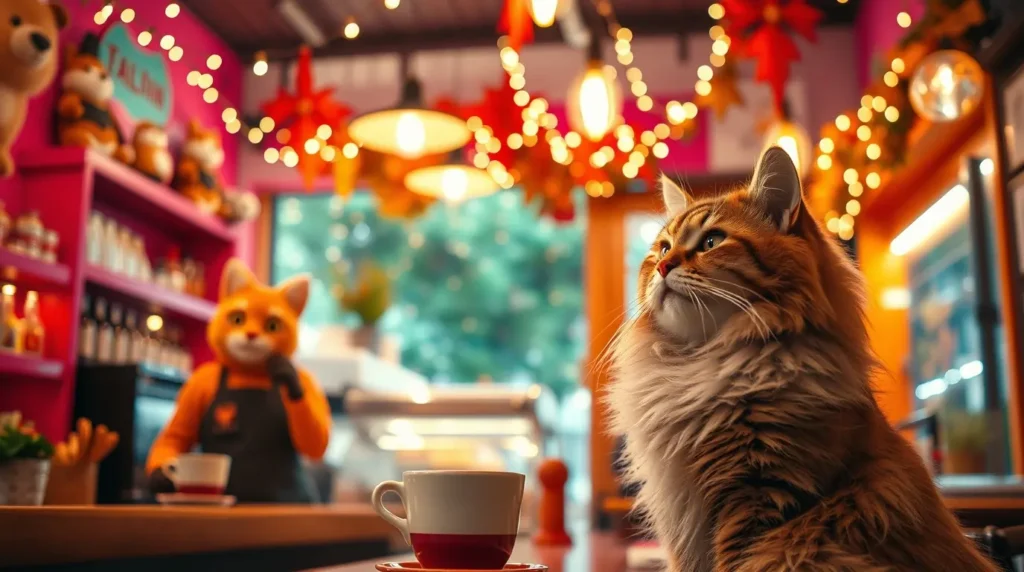 Adorable Fluffy Cat – Vibrant & Cute Wallpaper for Girls